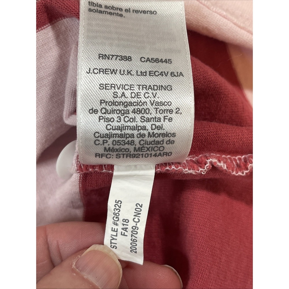 J.CREW Woman's Small** Pink Striped Rugby Polo Long Sleeve Collared Cotton Knit - Picture 5 of 6